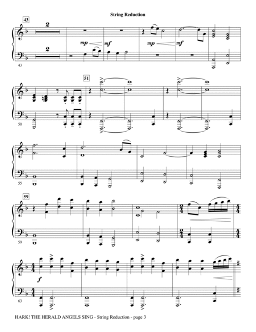 Hark! The Herald Angels Sing - Keyboard String Reduction Choir scores gallery preview page 3