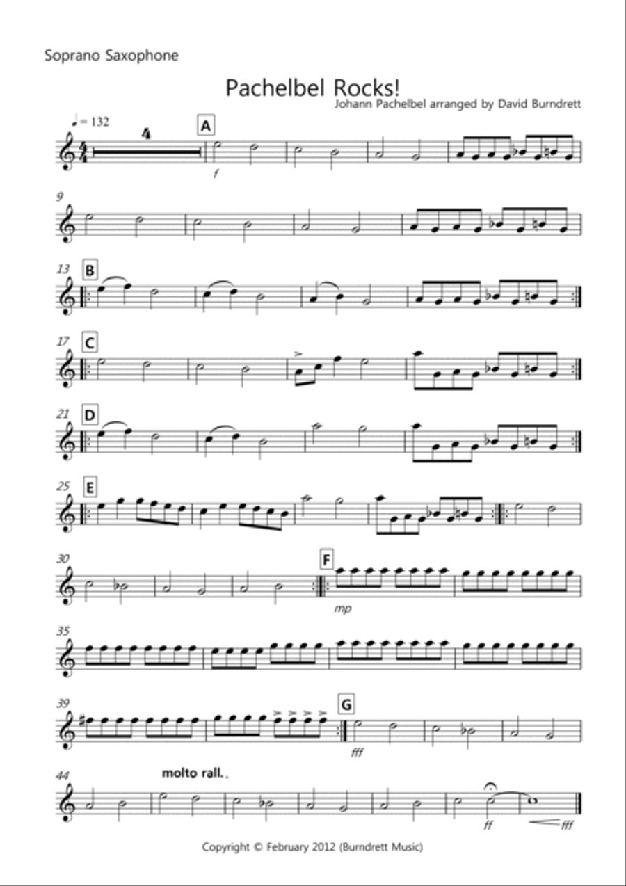 Pachelbel Rocks! for Saxophone Quartet Saxophone Quartet scores gallery preview page 4
