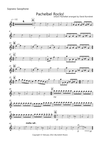 Pachelbel Rocks! for Saxophone Quartet image number null