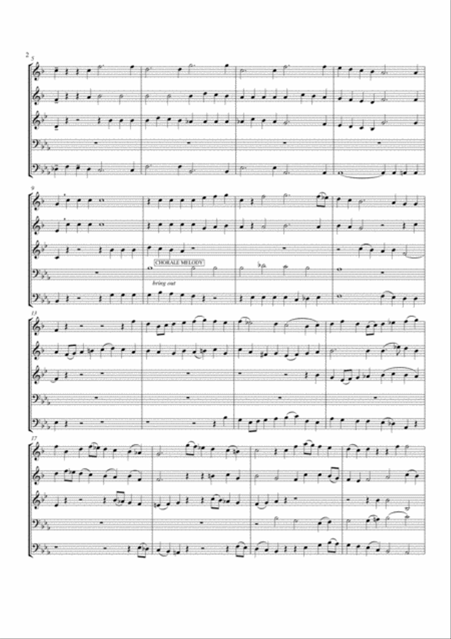 The Son of God is Come To Earth Brass Quintet scores gallery preview page 2