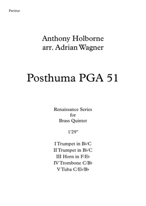 Book cover for Posthuma PGA 51 (Anthony Holborne) Brass Quintet arr. Adrian Wagner
