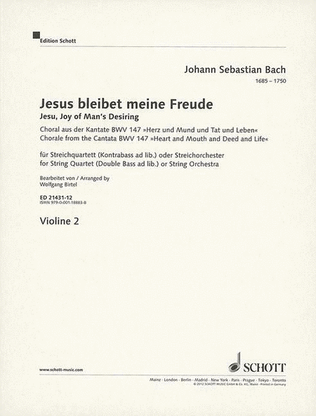 Book cover for Jesu, Joy of Man's Desiring, BWV 147