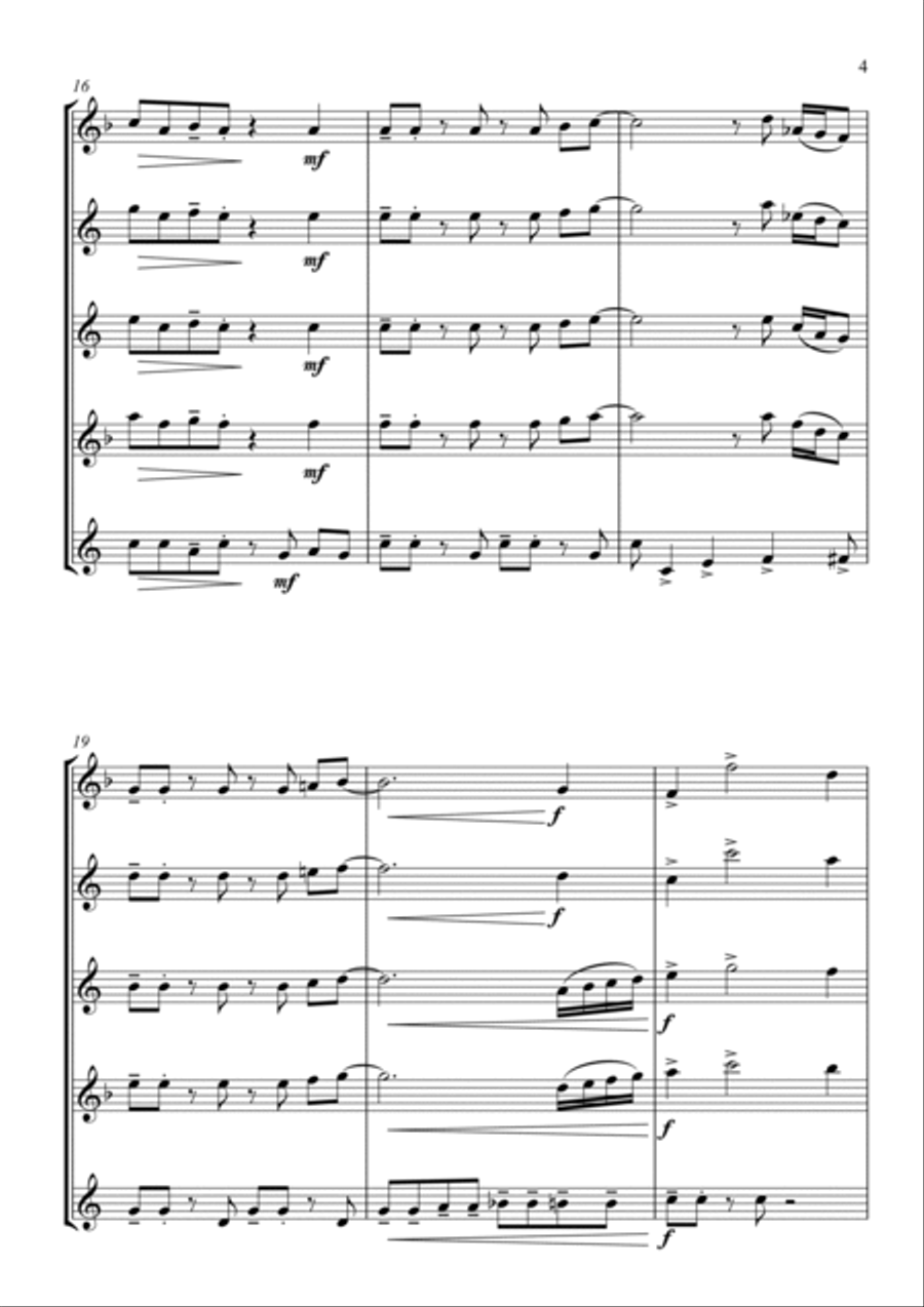 Joy to the (Rockin') World Woodwind Trio scores gallery preview page 5