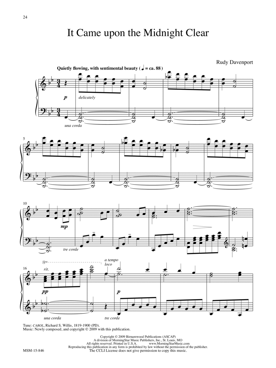 It Came Upon the Midnight Clear Piano Solo scores gallery preview page 1