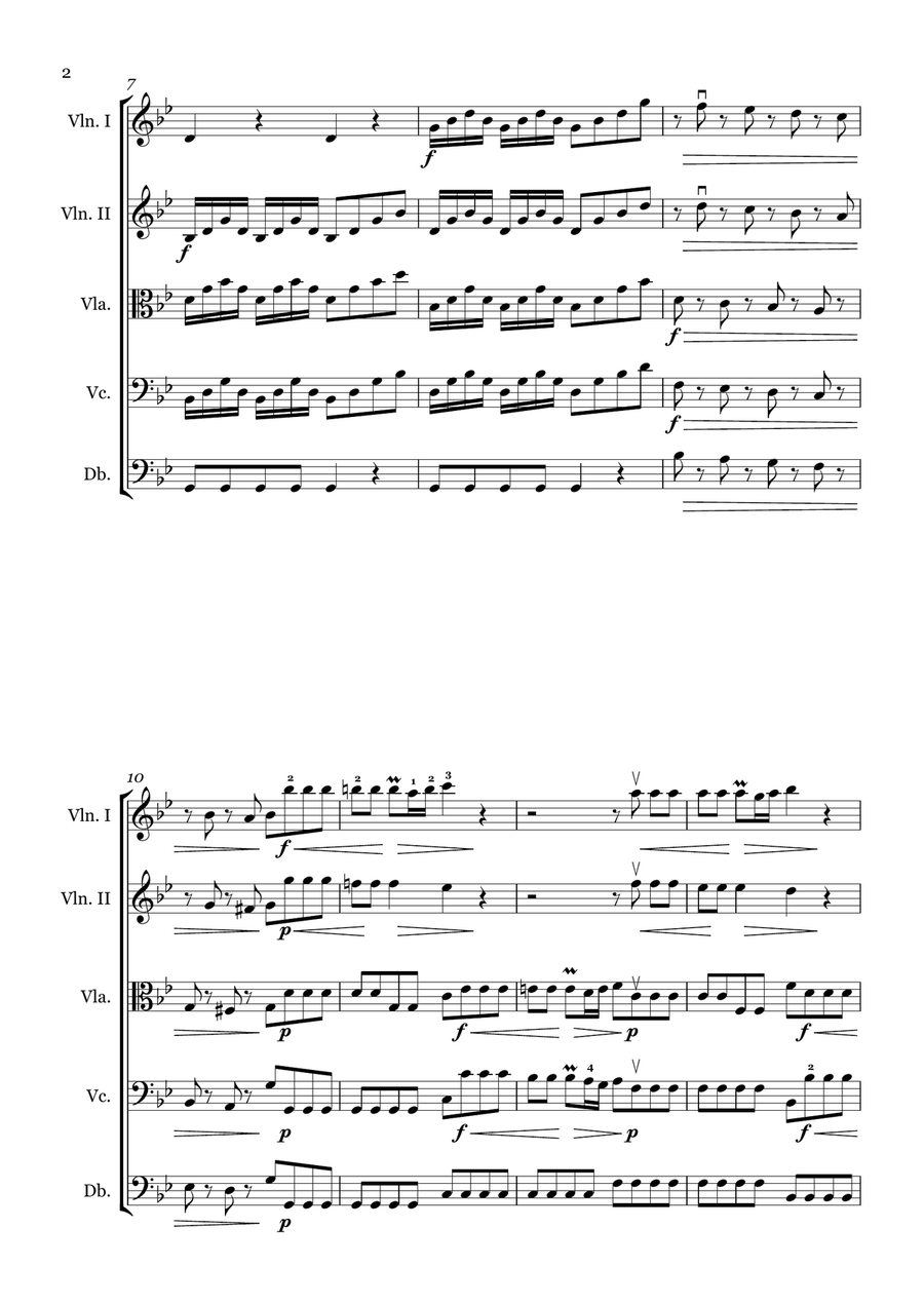 Allegro from Concerto for Two Cellos in G Minor RV 531 String Orchestra scores gallery preview page 2