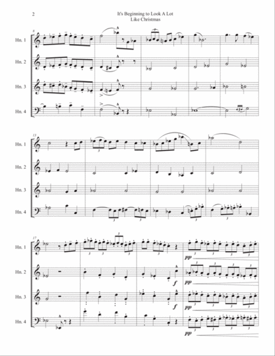 It's Beginning To Look Like Christmas Brass Ensemble scores gallery preview page 2