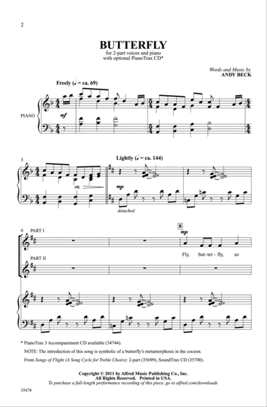 Butterfly Butterfly 2-Part scores gallery preview page 2