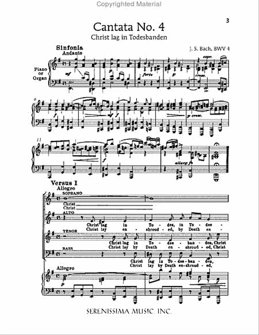 Christ lag in Todsbanden, BWV 4 Choir scores gallery preview page 3