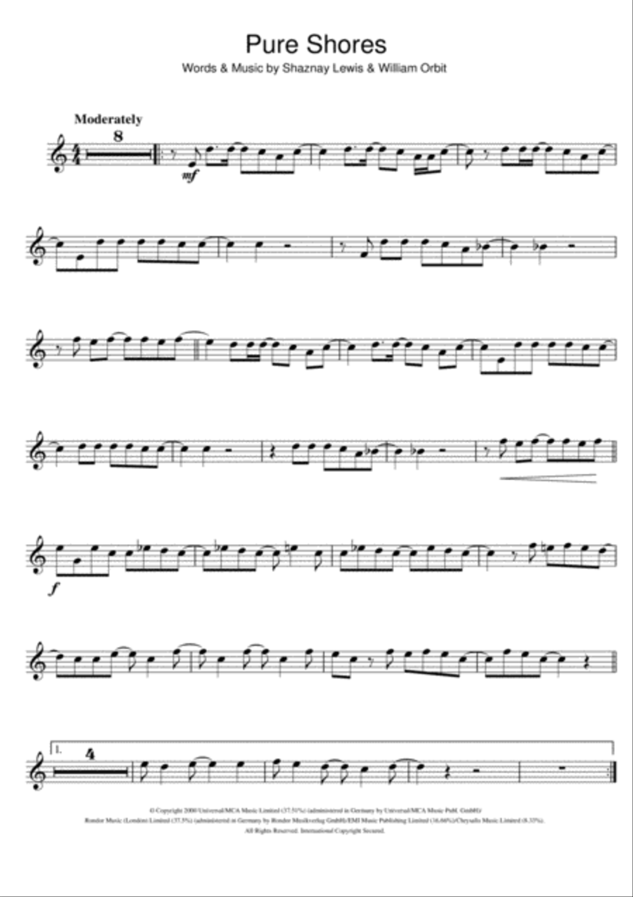 Pure Shores Pure Shores Flute Solo scores gallery preview page 1