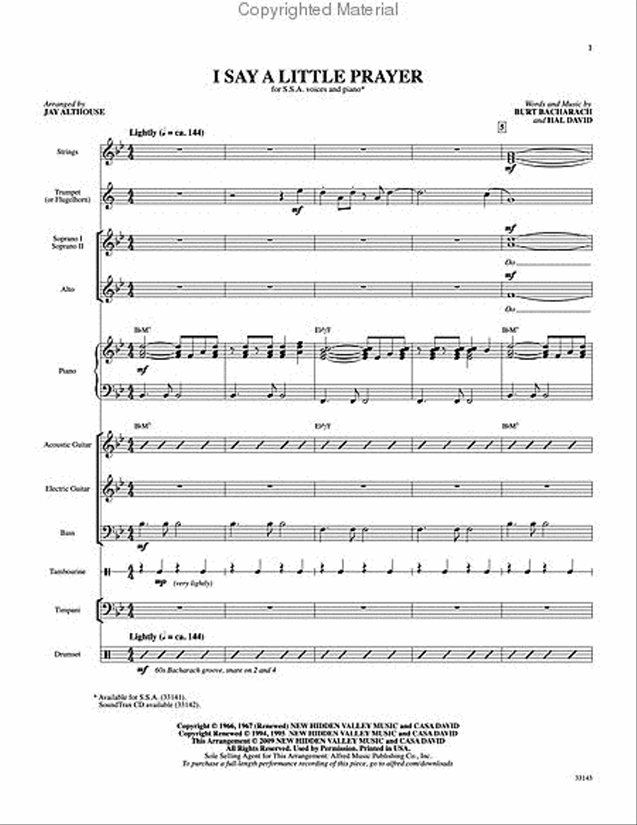 I Say a Little Prayer Choir scores gallery preview page 2