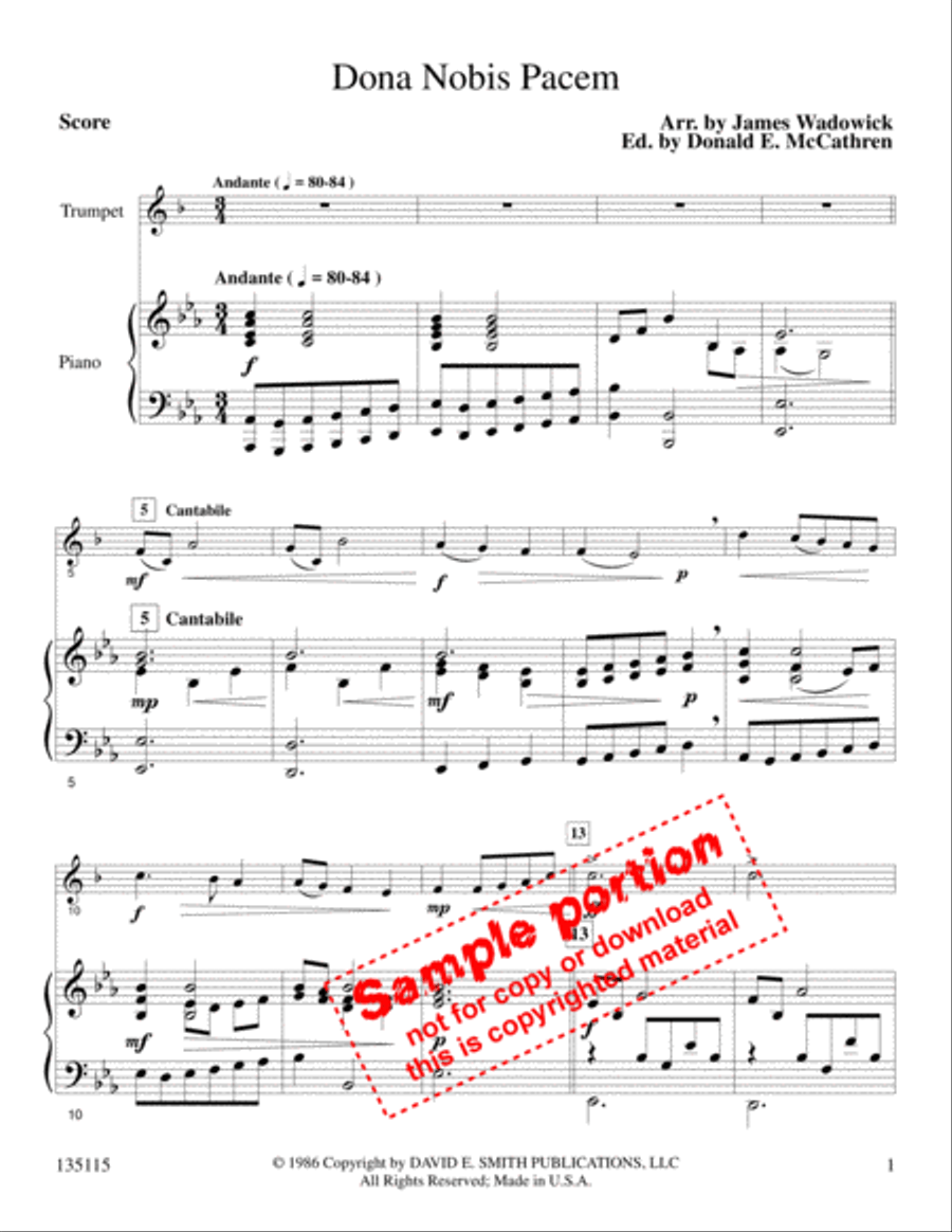Dona Nobis Pacem Cornet scores gallery preview page 2