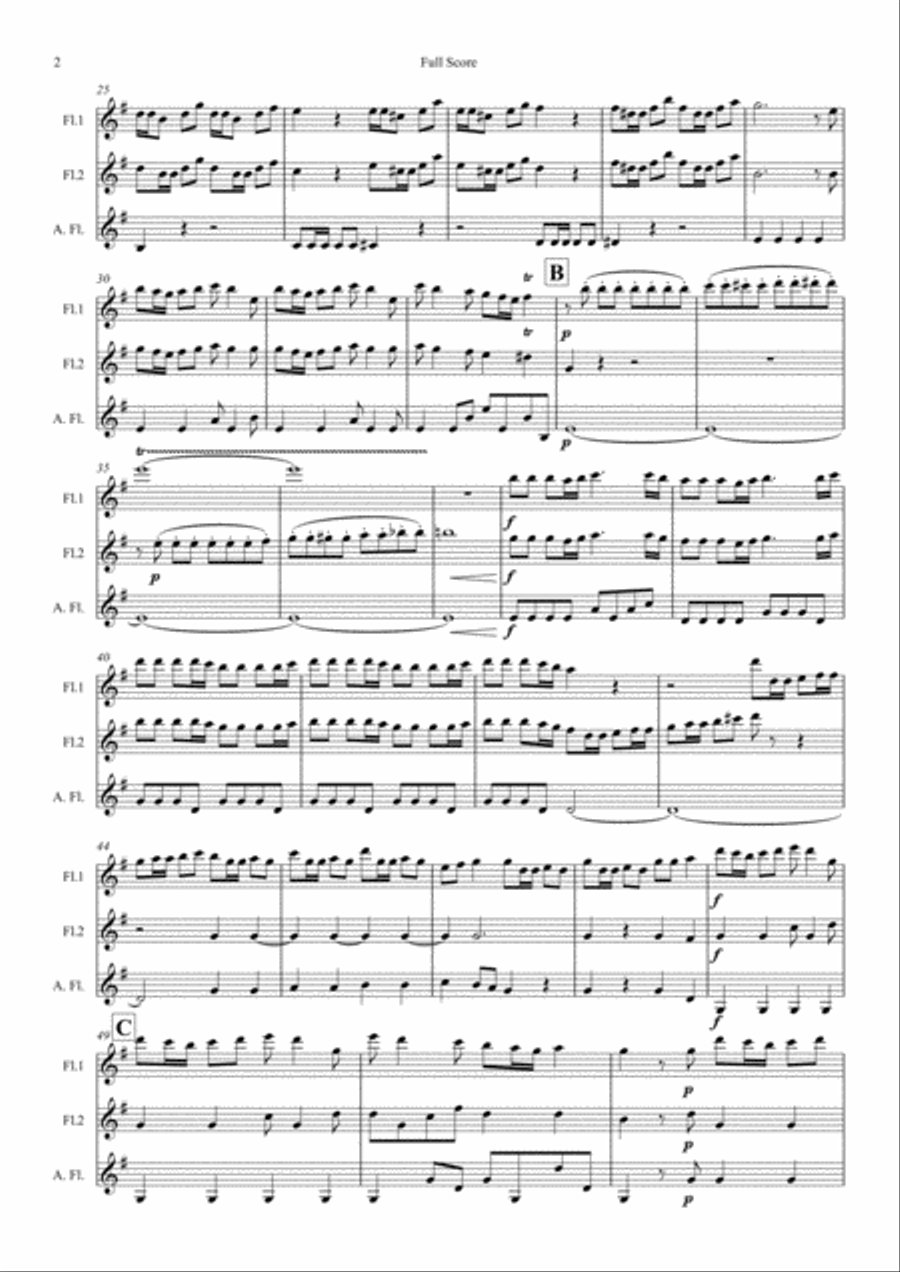 Vivaldi: The Four Seasons (Le quattro stagioni): A 4 Movement Suite (easier/abridged) - flute trio Flute Trio scores gallery preview page 2