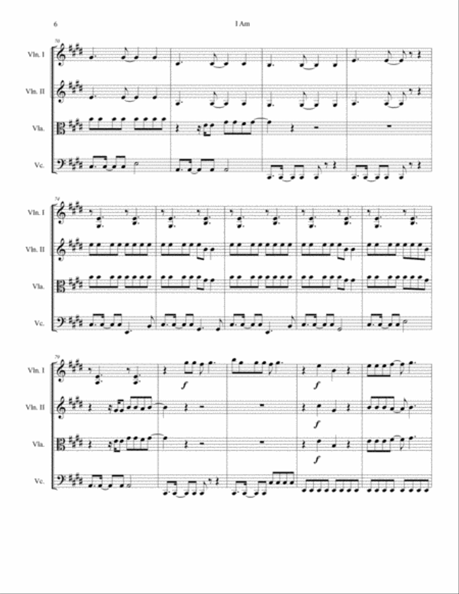 I Am String Quartet scores gallery preview page 6