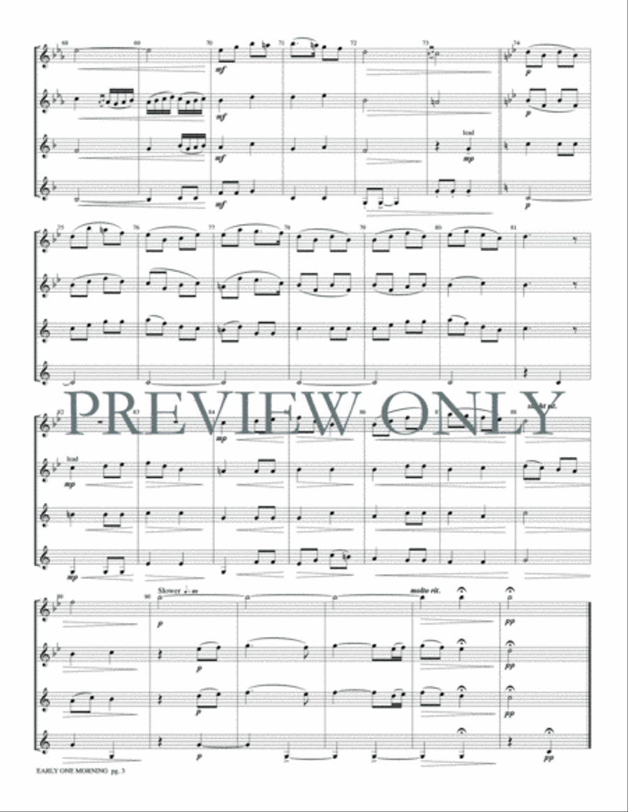 Early One Morning Woodwind Quartet scores gallery preview page 5