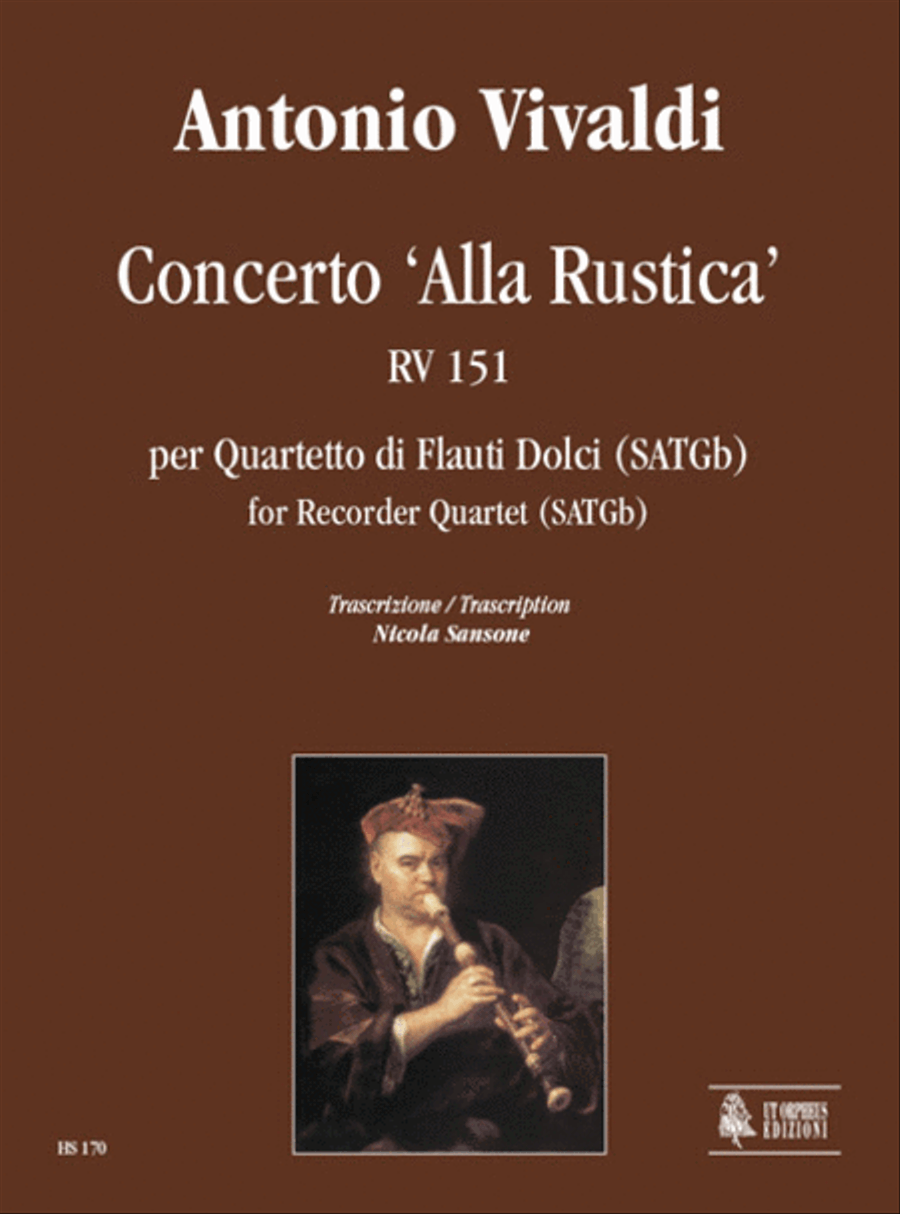 Concerto ‘Alla Rustica’ RV 151 for Recorder Quartet (SATGb) Recorder scores gallery preview page 1