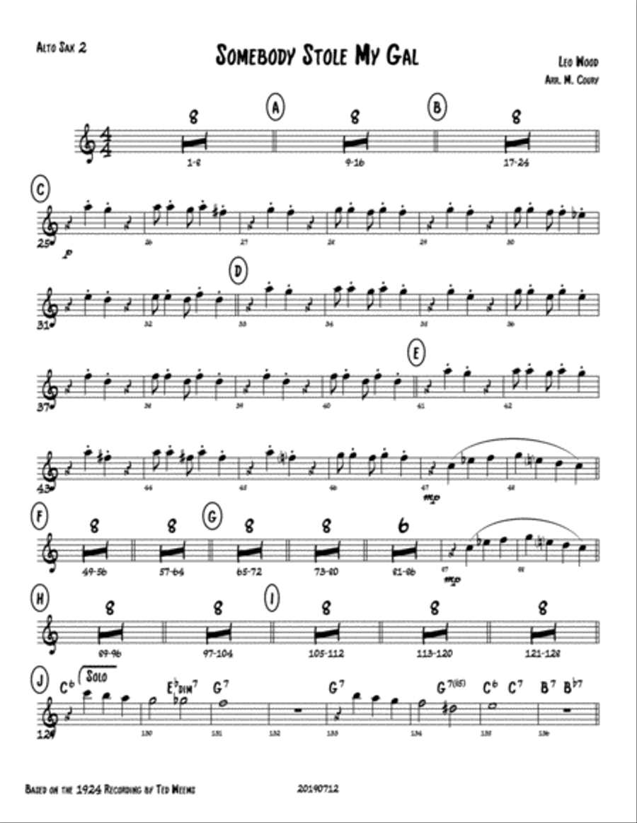 Somebody Stole My Gal - All Parts Jazz Ensemble scores gallery preview page 3