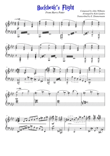 Buckbeak's Flight - Piano Solo (Kyle Landry arrangement) image number null