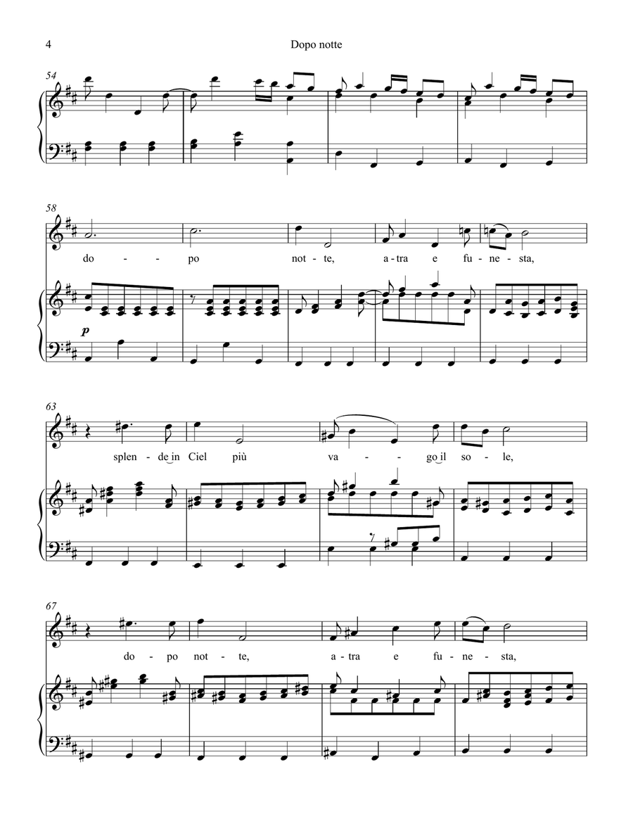 Dopo notte, atra e funesta (original key) Voice Solo scores gallery preview page 5