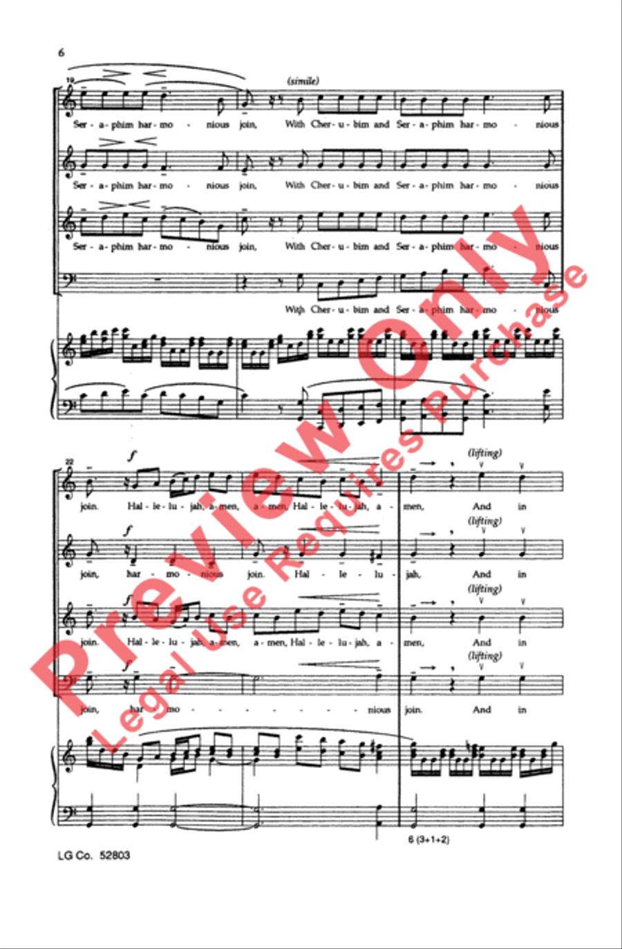 Hallelujah, Amen Hallelujah, Amen 4-Part scores gallery preview page 6