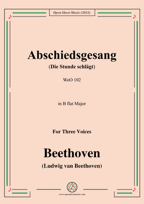 Book cover for Beethoven-Abschiedsgesang(Die Stunde schlagt),WoO 102,in B flat Major