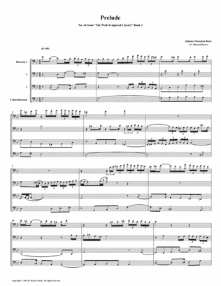 Prelude 14 from Well-Tempered Clavier, Book 2 (Bassoon Quartet)