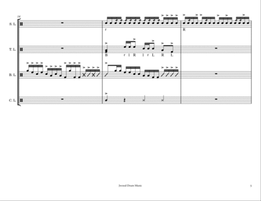 Invader (Drumline Cadence) Marching Band scores gallery preview page 5