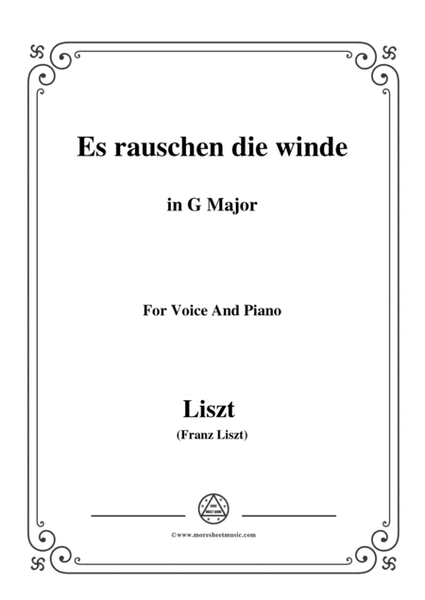 Liszt-Es rauschen die winde in G Major,for Voice and Piano image number null
