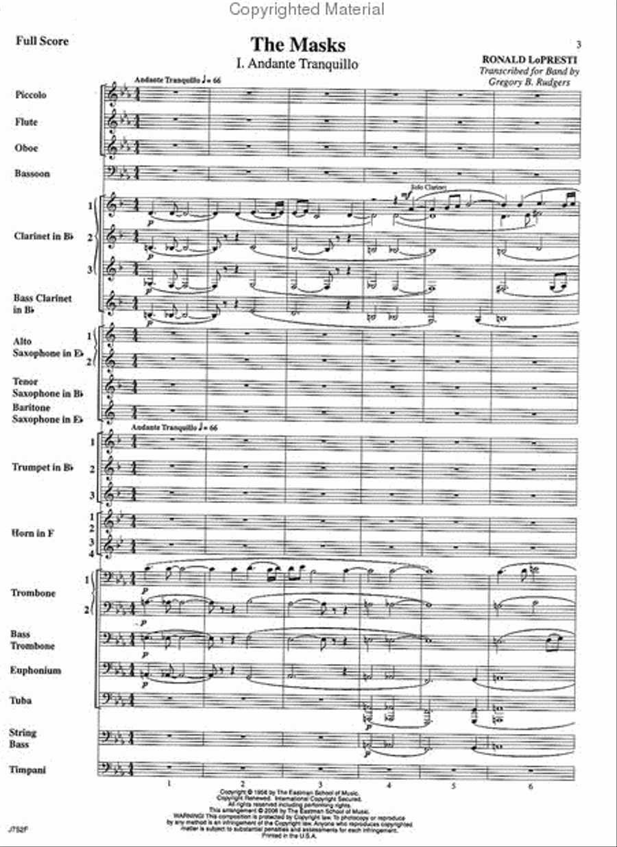 The Masks Concert Band scores gallery preview page 2