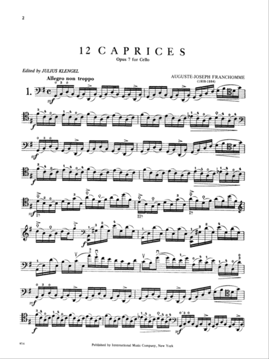 12 Caprices, Opus 7 Cello Solo scores gallery preview page 2