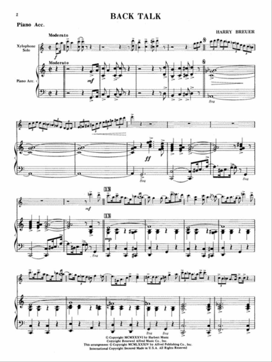 Harry Breuer's Mallet Solo Collection Piano Accompaniment scores gallery preview page 3
