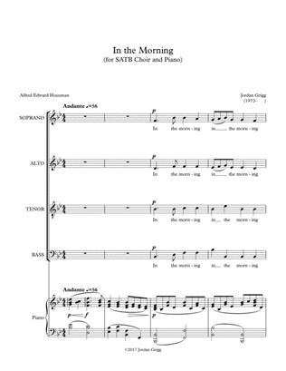 Book cover for In the Morning (for SATB Choir and Piano)