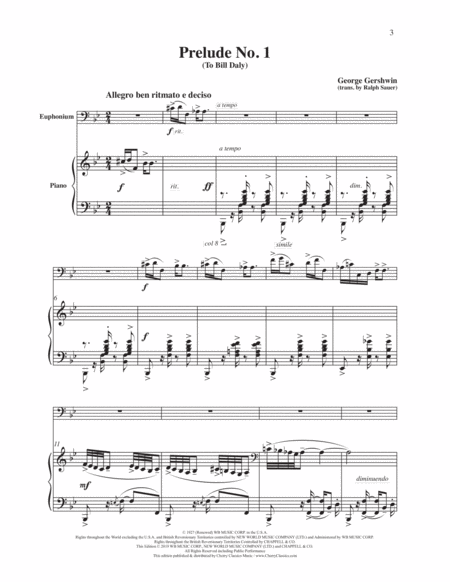 Three Preludes for Euphonium and Piano