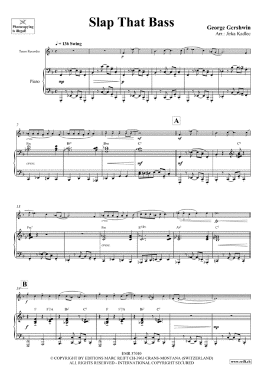 Slap That Bass Slap That Bass Tenor Recorder scores gallery preview page 4