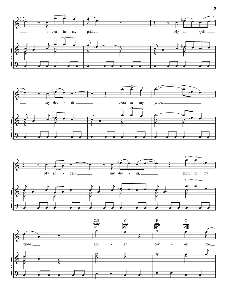 Thorn In My Pride Piano, Vocal, Guitar scores gallery preview page 5