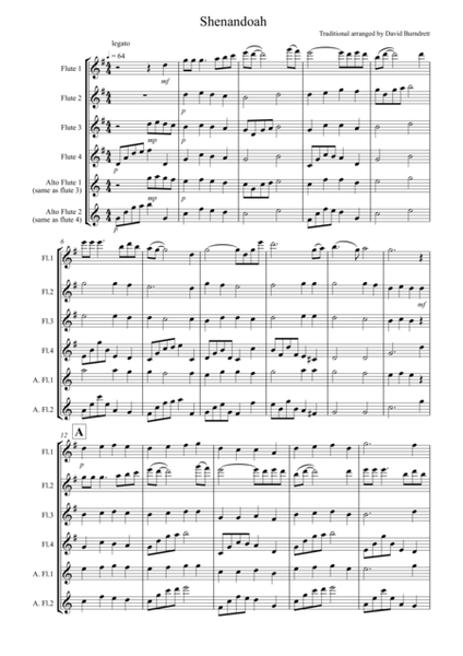 Shenandoah for Flute Quartet image number null