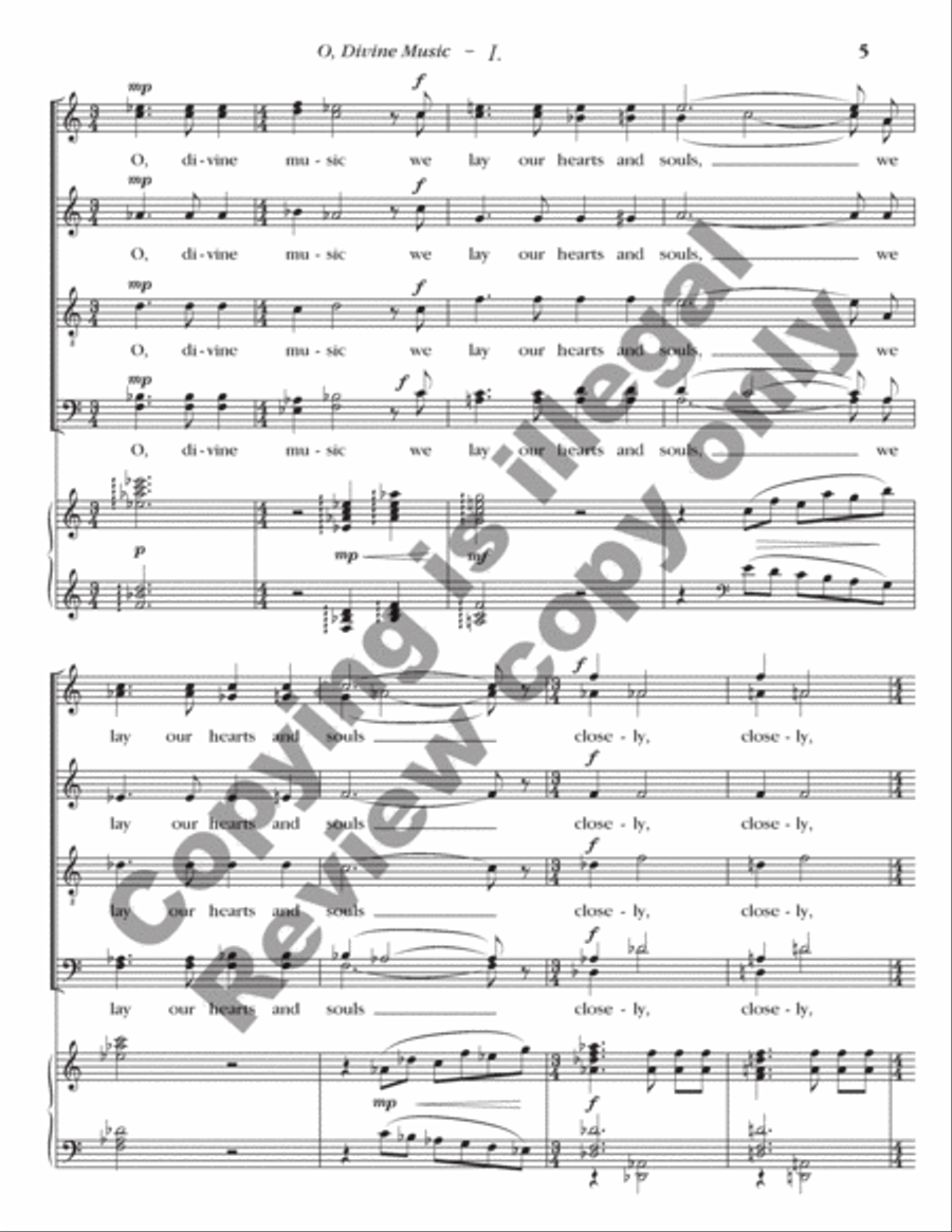 O, Divine Music (Choral Score) 4-Part scores gallery preview page 7
