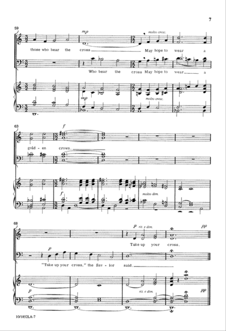 Take Up Your Cross 4-Part scores gallery preview page 7
