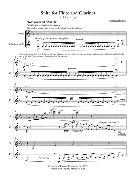 Suite for Flute and Clarinet