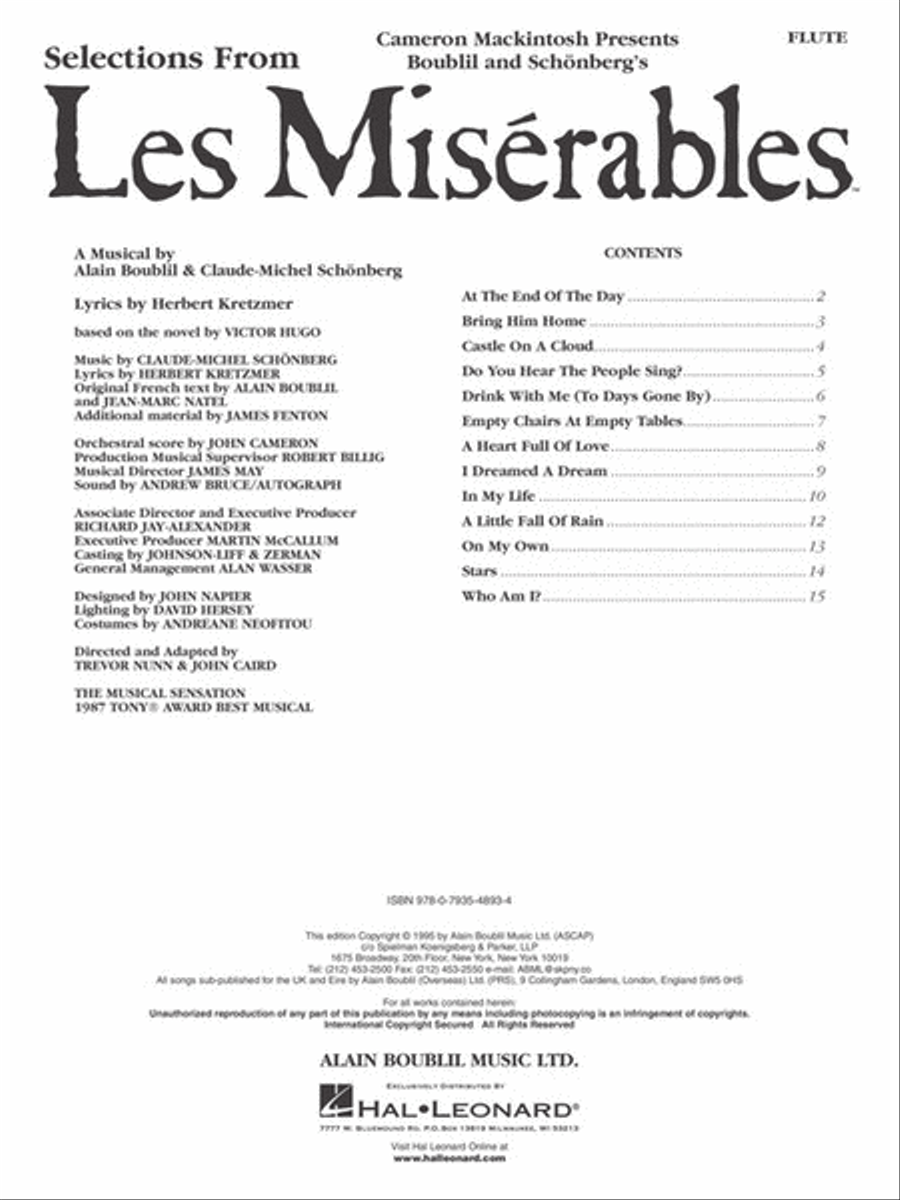 Les Misérables Flute Solo scores gallery preview page 2