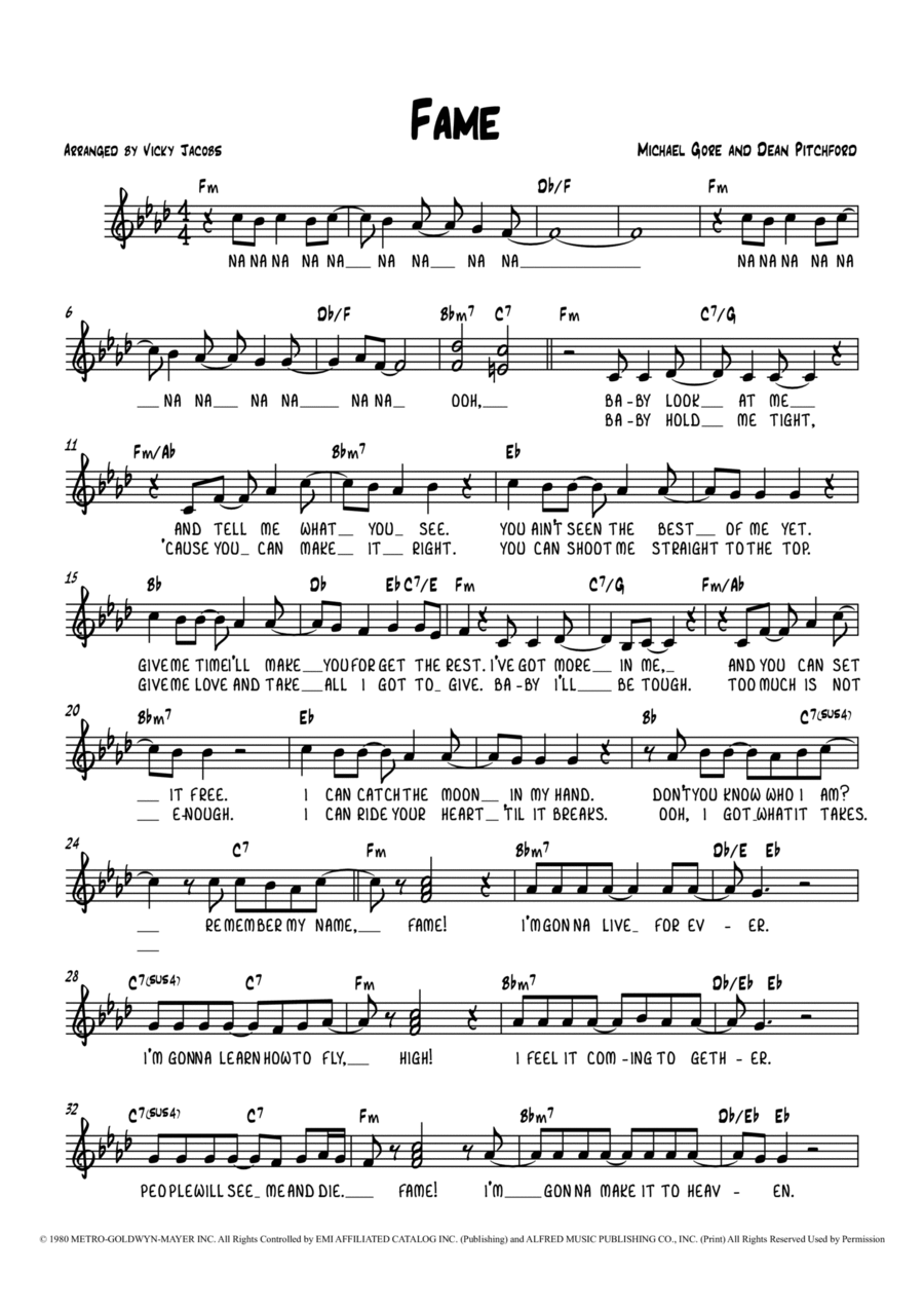 Fame Fame 2-Part scores gallery preview page 1