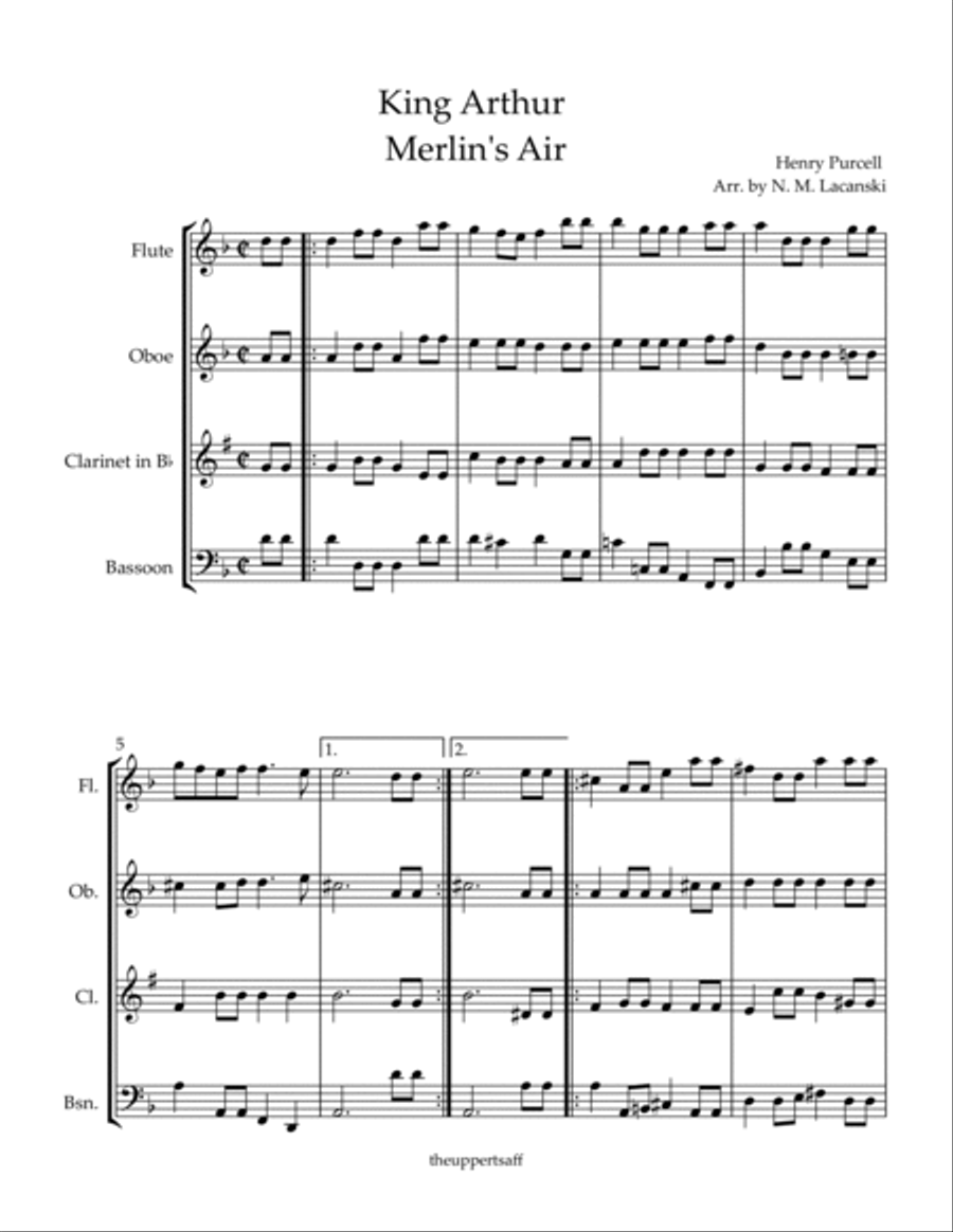 King Arthur Merlin's Air Woodwind Quartet scores gallery preview page 2