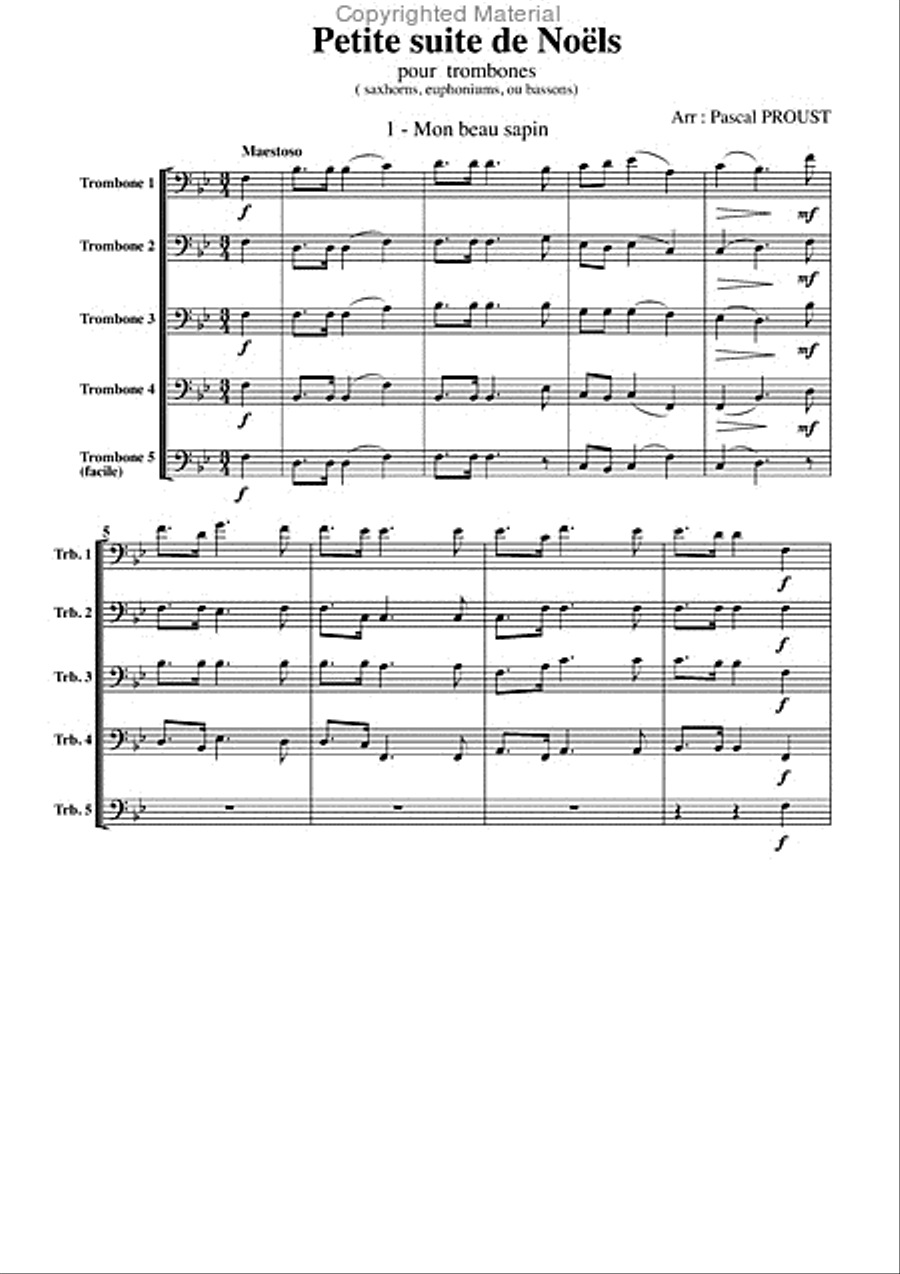 Petite suite de noëls, pour trombone Trombone scores gallery preview page 2