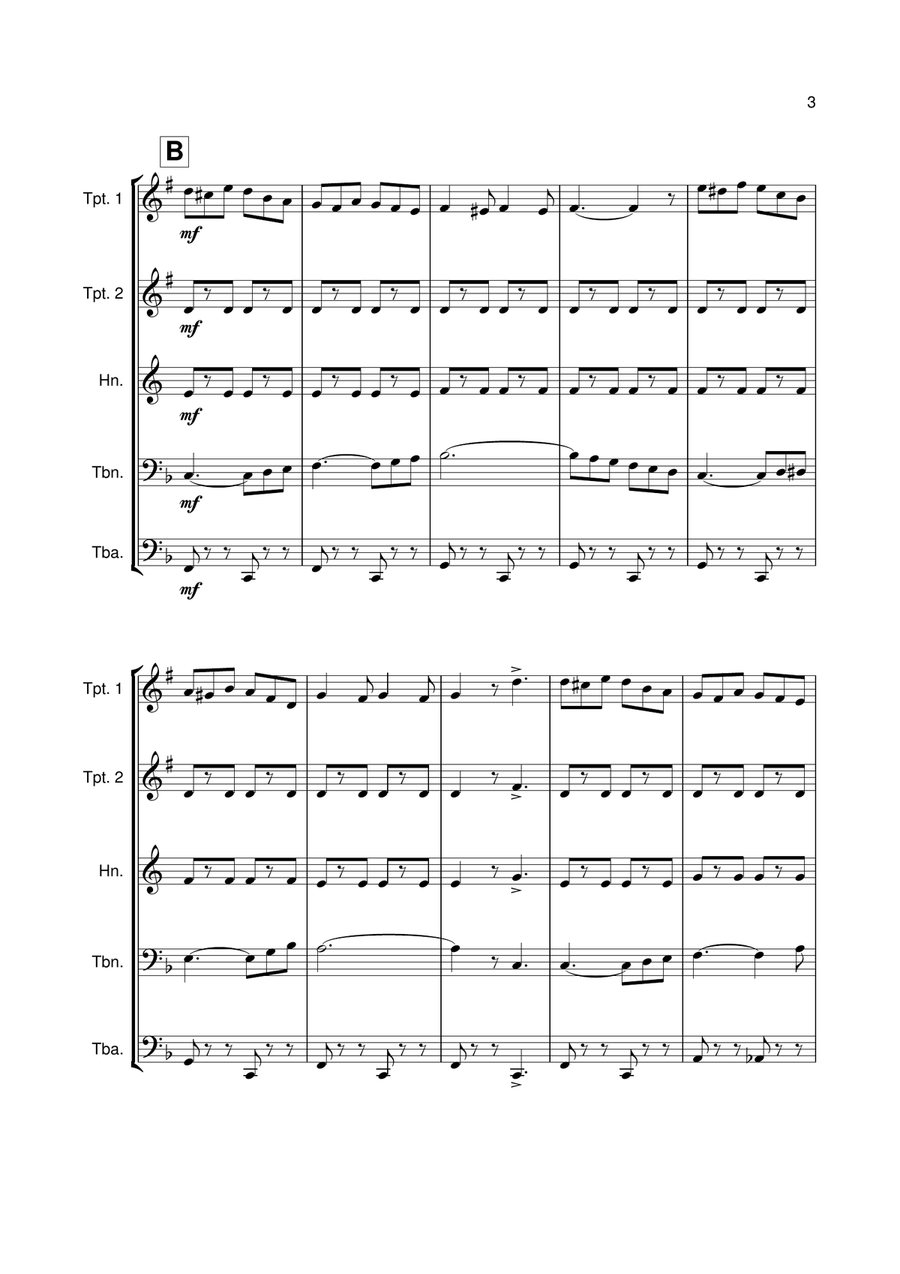 Blaze-Away (Brass Quintet) Brass Quintet scores gallery preview page 4