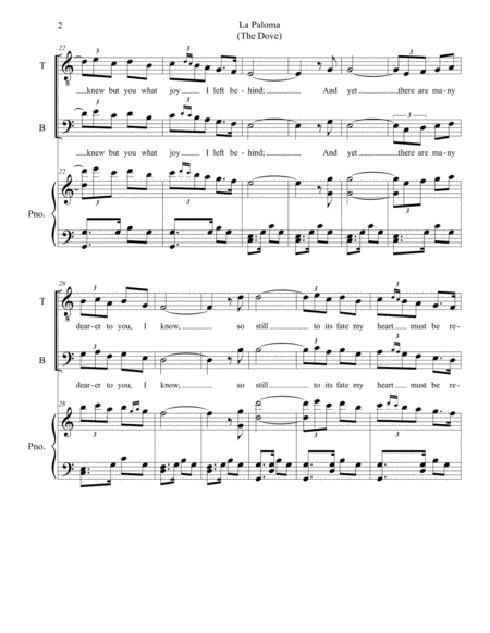 La Paloma (The Dove) (for SATB) image number null