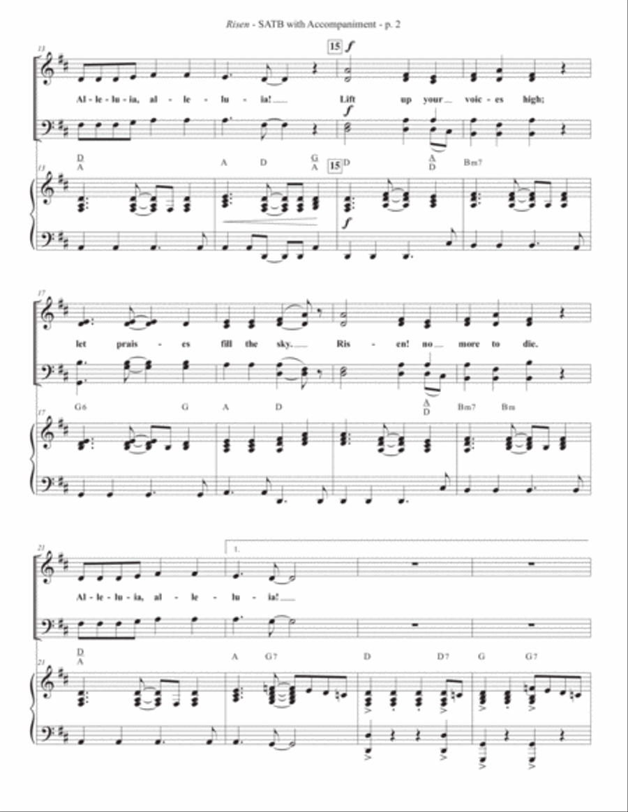 Risen (SATB) Risen (SATB) 4-Part scores gallery preview page 3
