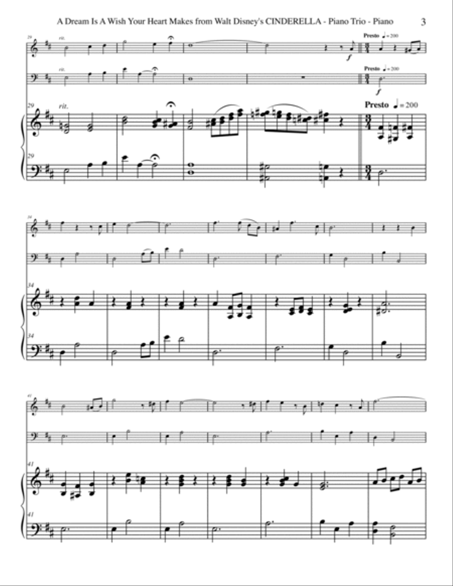 A Dream Is A Wish Your Heart Makes Piano Trio scores gallery preview page 3