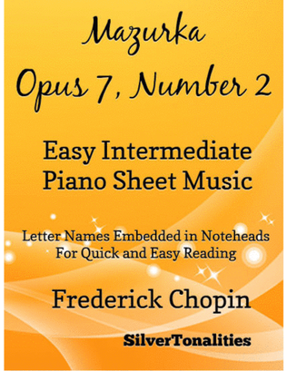 Book cover for Mazurka Opus 7 Number 2 Easy Intermediate Piano Sheet Music