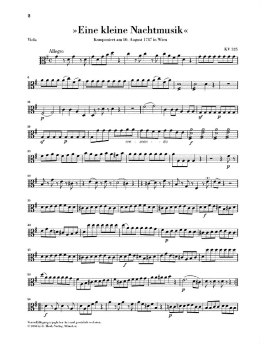 Divertimento K525 “Eine kleine Nachtmusik” String Quartet scores gallery preview page 2