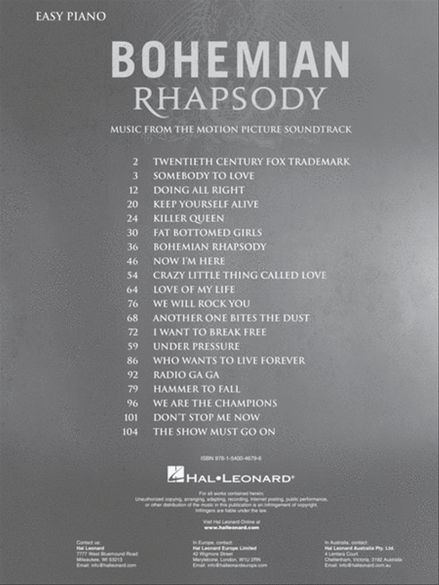 Bohemian Rhapsody Easy Piano scores gallery preview page 3