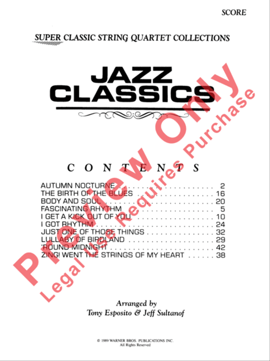 Jazz Classics String Quartet scores gallery preview page 2